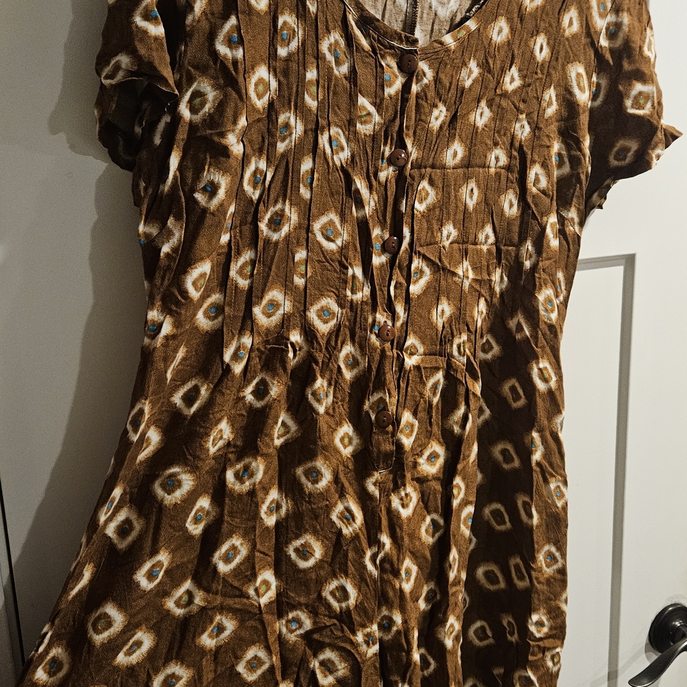 Brown Patterned Jumpsuit - Picture 5 of 7